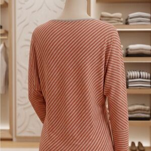 Michael Kors Red and Gray Striped Top